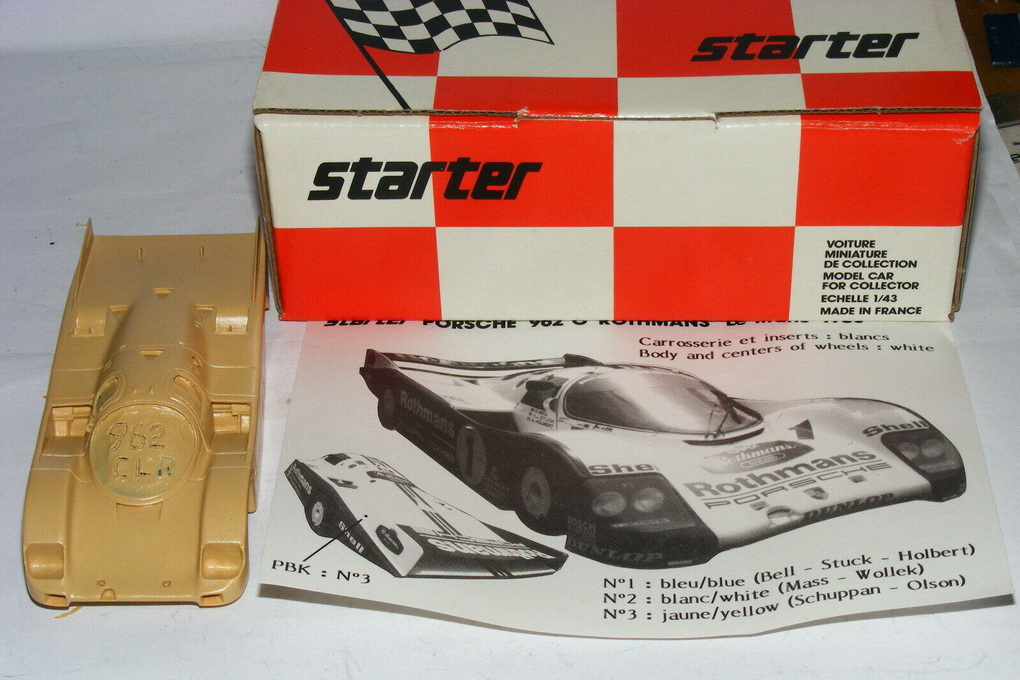 Slotcars66 Porsche 962C 1/43rd scale resin kit by Starter Henns Rothmans Le Mans 1986  